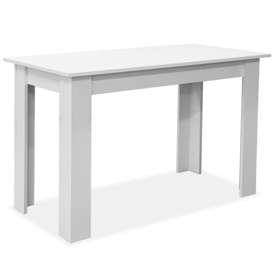 Table de salle à manger et bancs 3 pcs  Blanc
