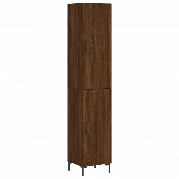 Buffet haut Chêne marron 34,5x34x180 cm Bois d'ingénierie