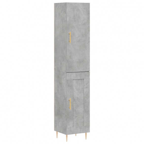 Buffet haut Gris béton 34,5x34x180 cm Bois d'ingénierie