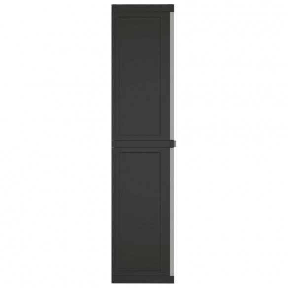 Armoire de rangement d'extérieur gris et noir 65x37x165 cm PP