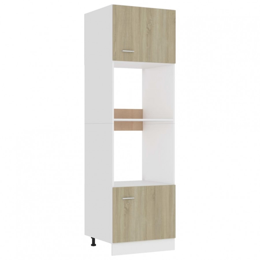 Armoire à micro-ondes Chêne sonoma 60x57x207 cm Aggloméré