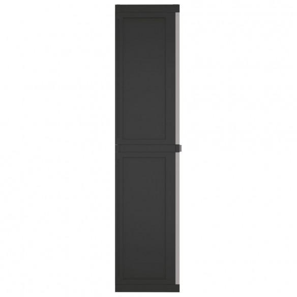 Armoire de rangement d'extérieur gris et noir 97x37x165 cm PP