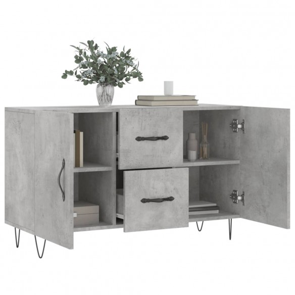 Buffet gris béton 100x36x60 cm bois d'ingénierie