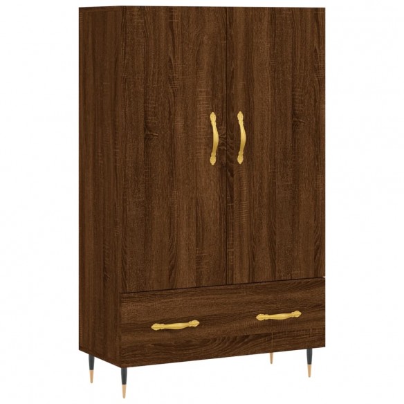 Buffet haut chêne marron 69,5x31x115 cm bois d'ingénierie