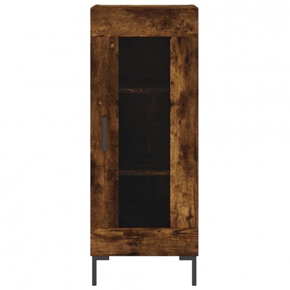 Buffet haut Chêne fumé 34,5x34x180 cm Bois d'ingénierie