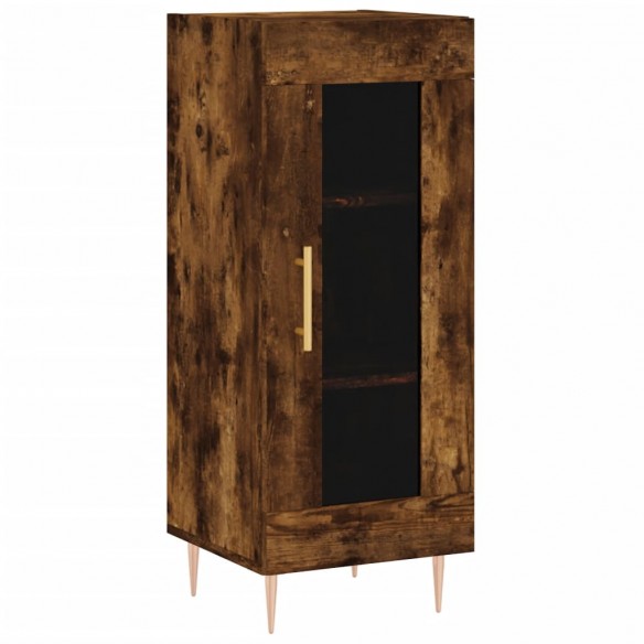 Buffet haut Chêne fumé 34,5x34x180 cm Bois d'ingénierie