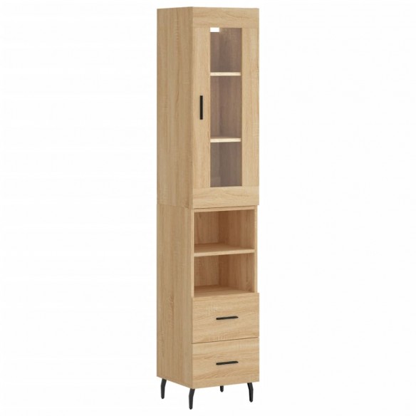 Buffet haut Chêne sonoma 34,5x34x180 cm Bois d'ingénierie