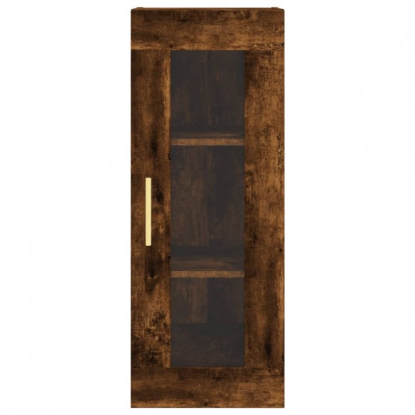 Buffet haut Chêne fumé 34,5x34x180 cm Bois d'ingénierie