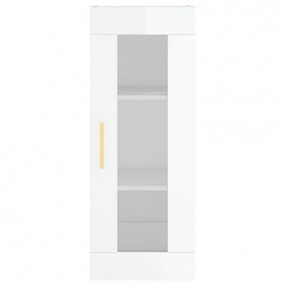 Armoire murale blanc brillant 34,5x34x90 cm