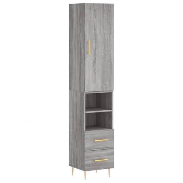 Buffet haut Sonoma gris 34,5x34x180 cm Bois d'ingénierie