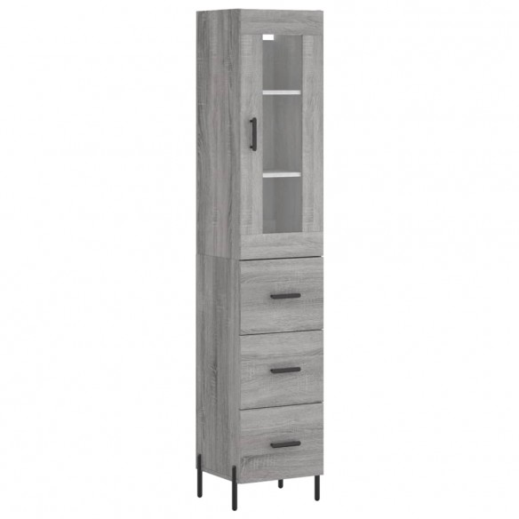 Buffet haut Sonoma gris 34,5x34x180 cm Bois d'ingénierie