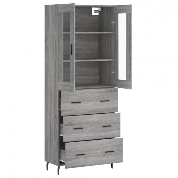 Buffet haut Sonoma gris 69,5x34x180 cm Bois d'ingénierie