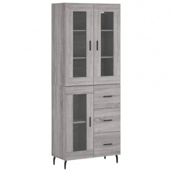 Buffet haut Sonoma gris 69,5x34x180 cm Bois d'ingénierie