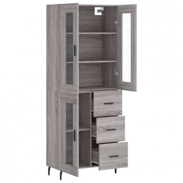 Buffet haut Sonoma gris 69,5x34x180 cm Bois d'ingénierie