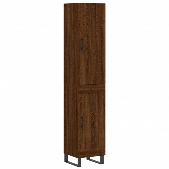 Buffet haut Chêne marron 34,5x34x180 cm Bois d'ingénierie