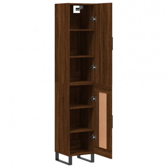 Buffet haut Chêne marron 34,5x34x180 cm Bois d'ingénierie