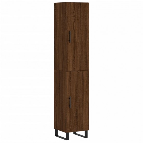 Buffet haut Chêne marron 34,5x34x180 cm Bois d'ingénierie