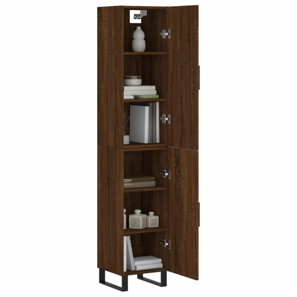 Buffet haut Chêne marron 34,5x34x180 cm Bois d'ingénierie