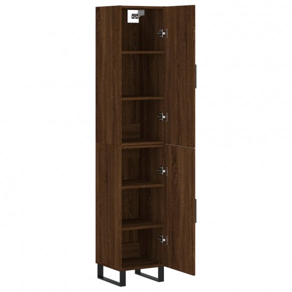 Buffet haut Chêne marron 34,5x34x180 cm Bois d'ingénierie