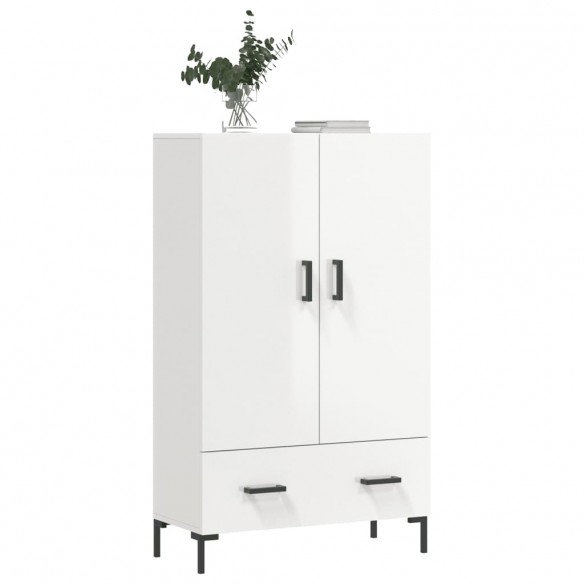 Buffet haut blanc brillant 69,5x31x115 cm bois d'ingénierie