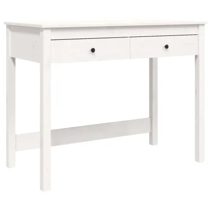 Bureau avec tiroirs Blanc 100x50x78 cm Bois massif de pin 2
