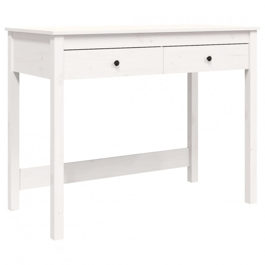 Bureau avec tiroirs Blanc 100x50x78 cm Bois massif de pin