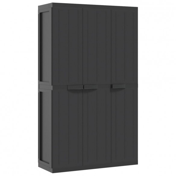 Armoire de rangement d'extérieur noir 97x37x165 cm PP