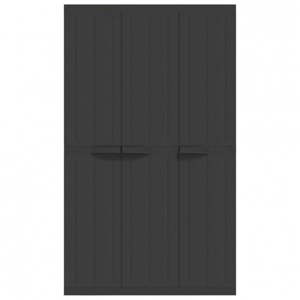 Armoire de rangement d'extérieur noir 97x37x165 cm PP