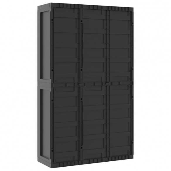 Armoire de rangement d'extérieur noir 97x37x165 cm PP