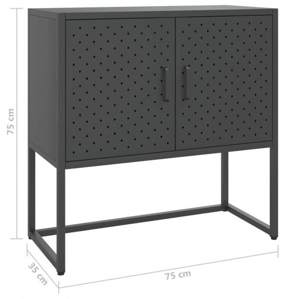 Buffet Anthracite 75x35x75 cm Acier