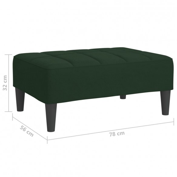 Repose-pied Vert foncé 78x56x32 cm Velours