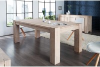 Table à manger 200x75 cm rectangulaire en bois massif chêne blanc