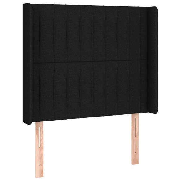 Tête de lit avec oreilles Noir 93x16x118/128 cm Tissu