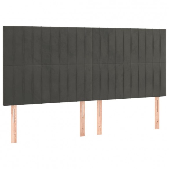 Tête de lit à LED Gris foncé 180x5x118/128 cm Velours