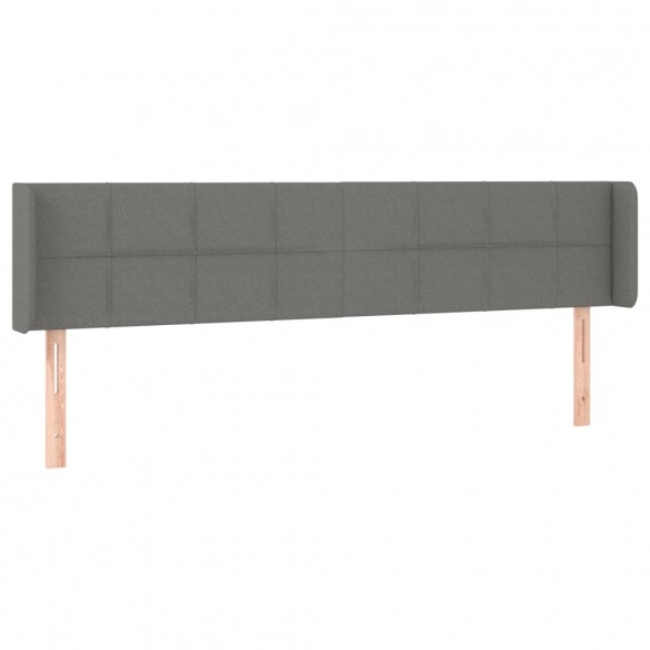 Tête de lit à LED Gris foncé 163x16x78/88 cm Tissu