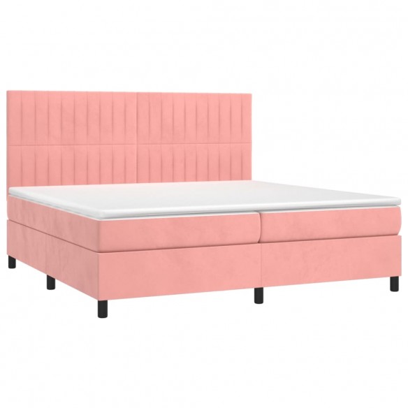 Cadre de lit matelas et LED Rose 200x200 cm Velours