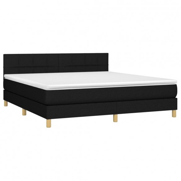 Cadre de lit avec matelas Noir 180x200 cm Tissu