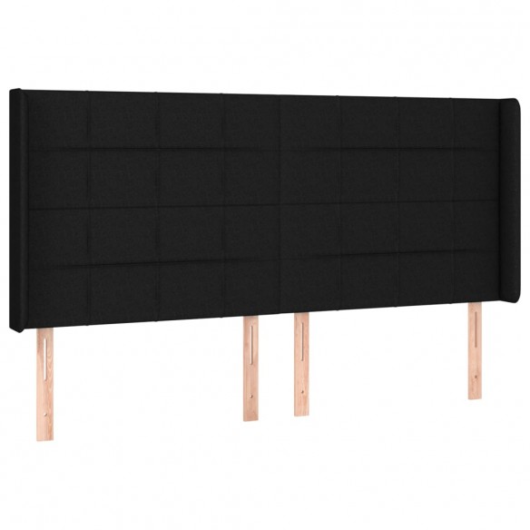 Cadre de lit matelas et LED Noir 180x200 cm Tissu