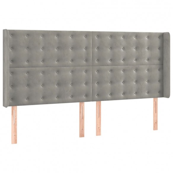 Cadre de lit matelas et LED Gris clair 200x200 cm