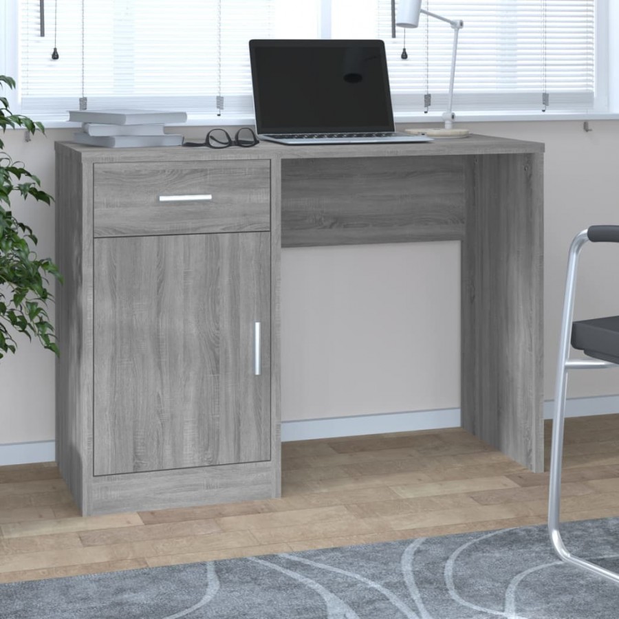 Bureau avec tiroir et armoire Sonoma gris 100x40x73 cm