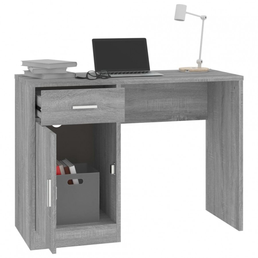Bureau avec tiroir et armoire Sonoma gris 100x40x73 cm