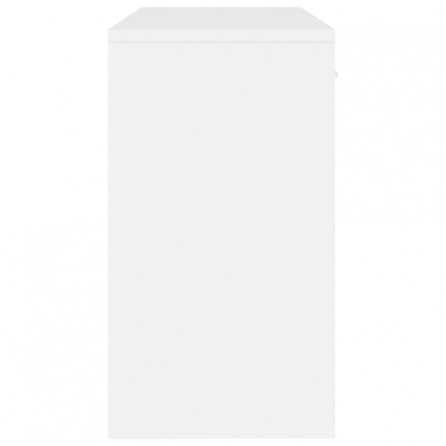 Bureau avec tiroir et armoire Blanc brillant 100x40x73 cm