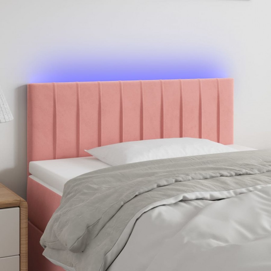 Tête de lit à LED Rose 90x5x78/88 cm Velours