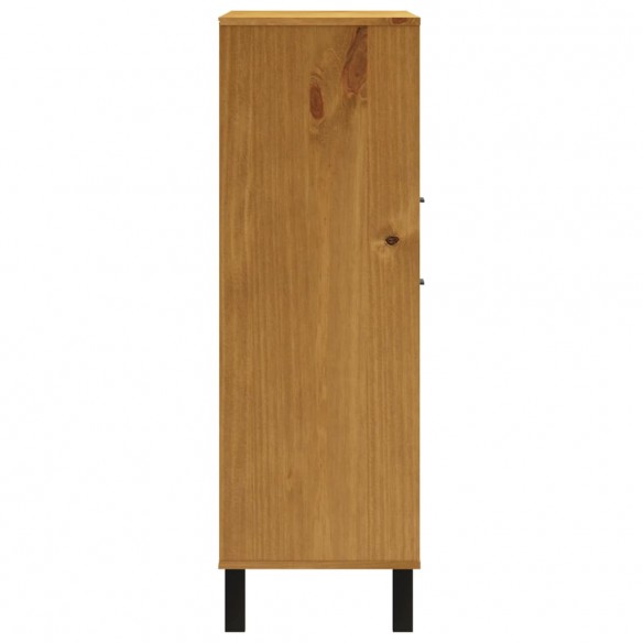 Buffet avec porte vitrée FLAM 92x40x122,5 cm bois massif de pin