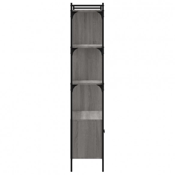 Bibliothèque avec portes sonoma gris 76,5x30x154,5 cm