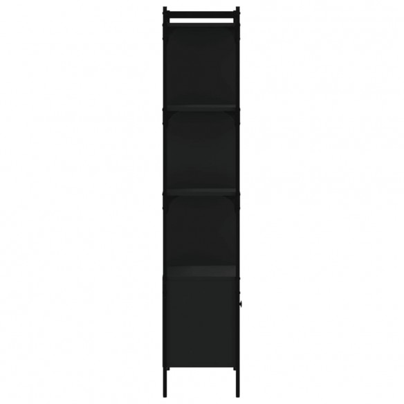 Bibliothèque avec porte noir 44,5x30x154,5 cm bois d'ingénierie