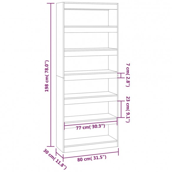 Bibliothèque/Séparateur de pièce noir bois d'ingénierie