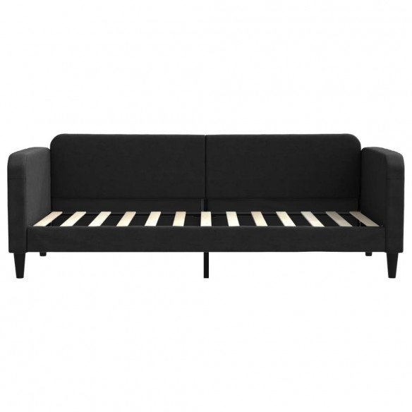 Lit de jour avec matelas noir 80x200 cm tissu