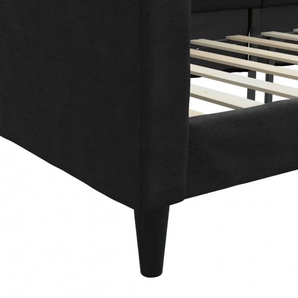 Lit de repos noir 90x200 cm tissu