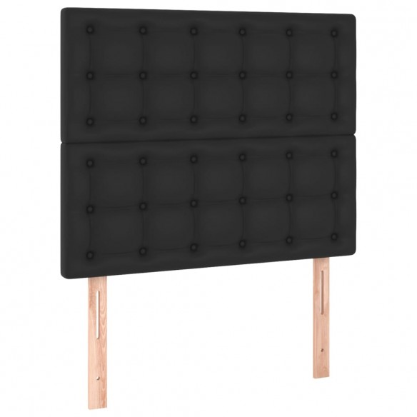 Cadre de lit avec matelas Noir 90x190 cm Similicuir